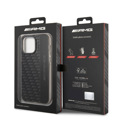 Apple iPhone 14 Pro Max Kılıf AMG Frosted Buzlu PC Karbon Dizayn Kapak Siyah