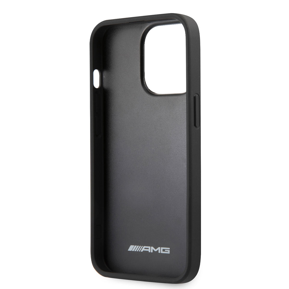 Apple iPhone 14 Pro Max Kılıf AMG Leather Deri Çizgili Kabartmalı Dizayn Kapak Siyah