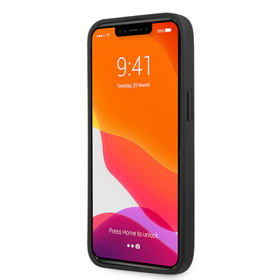 Apple iPhone 14 Pro Max Kılıf AMG Leather Deri Çizgili Kabartmalı Dizayn Kapak Siyah