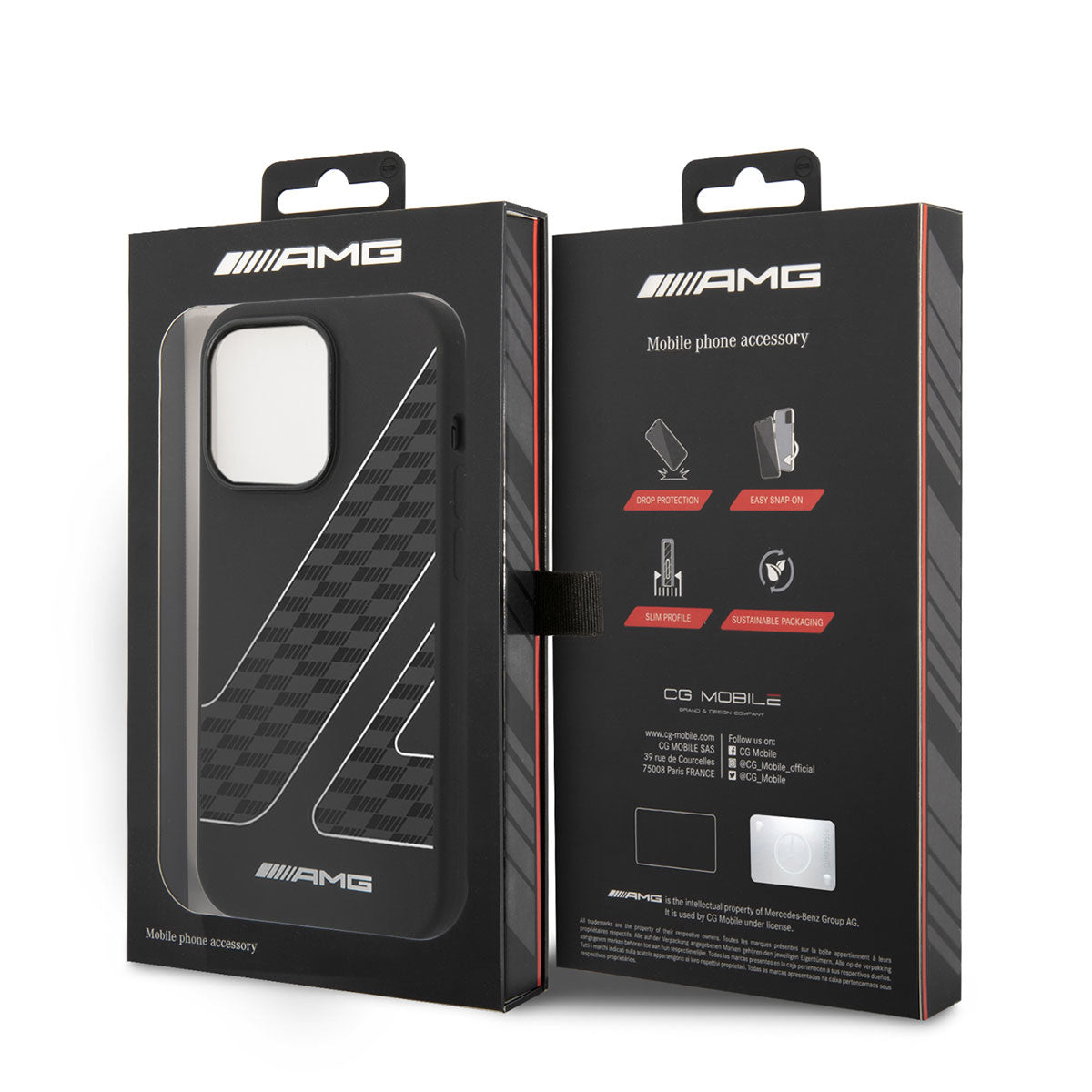Apple iPhone 14 Pro Max Kılıf AMG Liquid Silikon Damalı Bayrak Dizayn Kapak Siyah-Beyaz