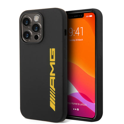 iPhone 14 Pro Max Kılıf AMG Silikon Büyük Sarı Logo Dizayn Kılıf
