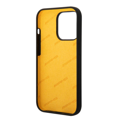 Apple iPhone 14 Pro Max Kılıf AMG Silikon Büyük Sarı Logo Dizayn Kapak Siyah-Sarı