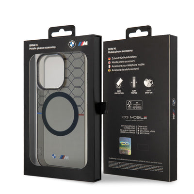 Apple iPhone 14 Pro Max Kılıf BMW Magsafe Şarj Özellikli Transparan M Dizayn Kapak Gri