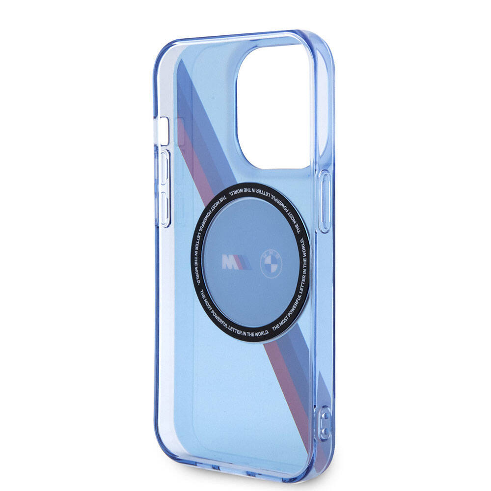 iPhone 14 Pro Max Kılıf BMW M-safe Şarj Özellikli Transparan Tricolor Stripes Orjinal Lisanslı Kılıf