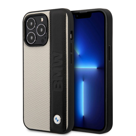 iPhone 14 Pro Max Kılıf BMW Orjinal Lisanslı Deri Dokulu Çizgili Dizayn Kılıf