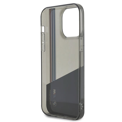 iPhone 14 Pro Max Kılıf BMW Orjinal Lisanslı Yarı Transparan M Dizayn Çizgili Kılıf