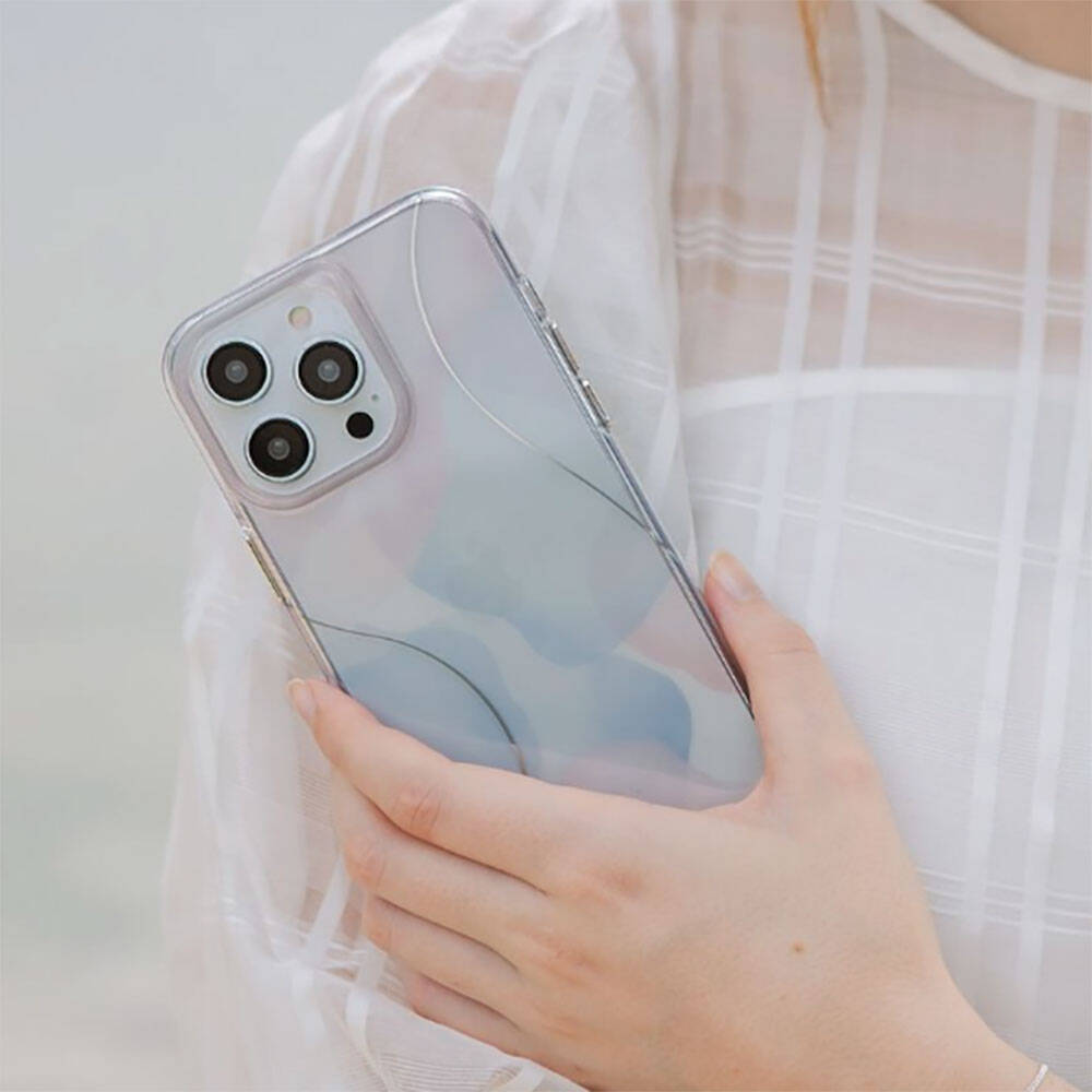 Apple iPhone 14 Pro Max Kılıf Dalgalı Çizgi Desenli Coehl Palette Kapak Lila