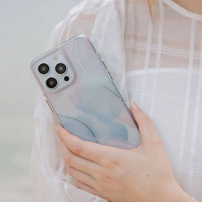 Apple iPhone 14 Pro Max Kılıf Dalgalı Çizgi Desenli Coehl Palette Kapak Lila