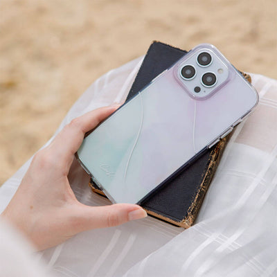 Apple iPhone 14 Pro Max Kılıf Dalgalı Çizgi Desenli Coehl Palette Kapak Lila