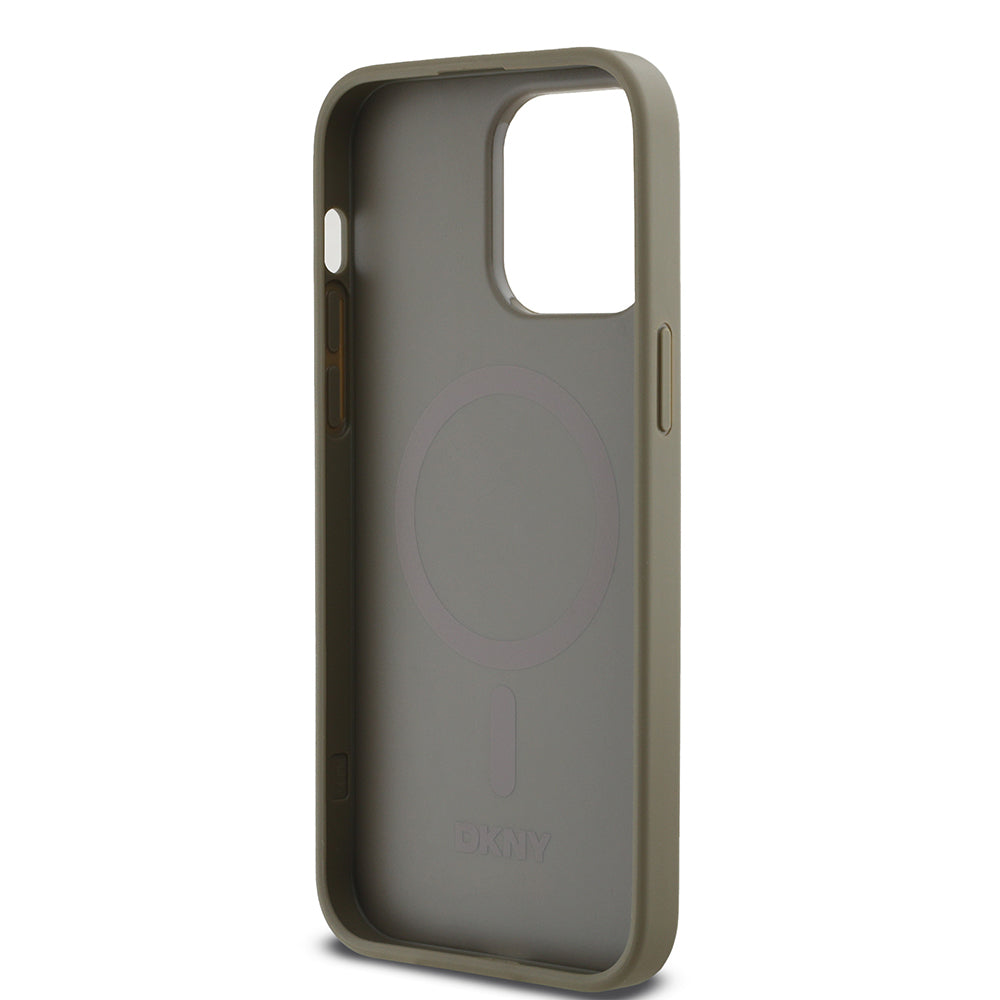 iPhone 14 Pro Max Kılıf DKNY Orjinal Lisanslı M-safe Şarj Özellikli 3D Yazılı Grid Pattern Kılıf