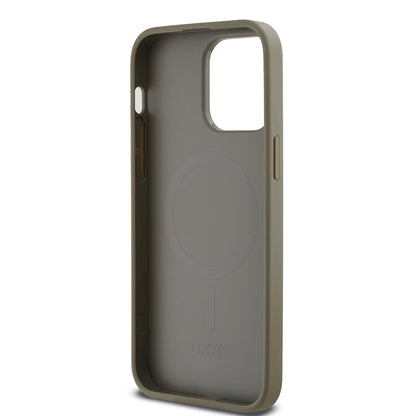 iPhone 14 Pro Max Kılıf DKNY Orjinal Lisanslı M-safe Şarj Özellikli 3D Yazılı Grid Pattern Kılıf