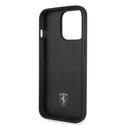 Apple iPhone 14 Pro Max Kılıf Ferrari Deri Sarı Noktalı Dizayn Kapak Kırmızı