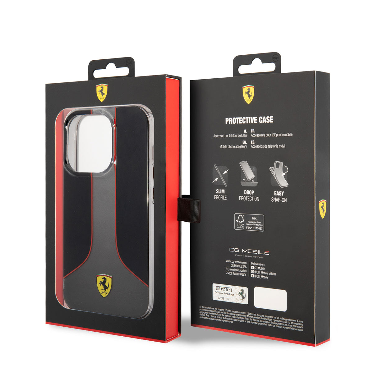 Apple iPhone 14 Pro Max Kılıf Ferrari Gradient Baskılı Dizayn Kapak Kırmızı