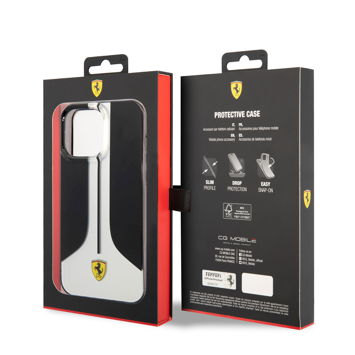 iPhone 14 Pro Max Kılıf Ferrari Orjinal Lisanslı 296 Çizgili Dizayn Kılıf