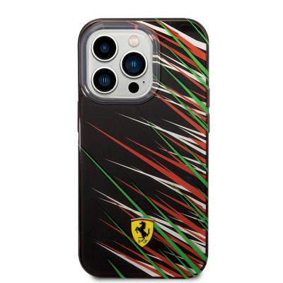 Apple iPhone 14 Pro Max Kılıf Ferrari Orjinal Lisanslı Baskı Logolu Çimen Desenli Kapak Sarı