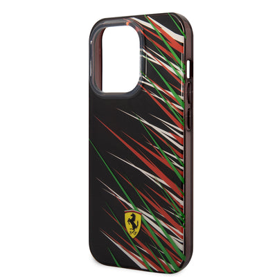 Apple iPhone 14 Pro Max Kılıf Ferrari Orjinal Lisanslı Baskı Logolu Çimen Desenli Kapak Sarı