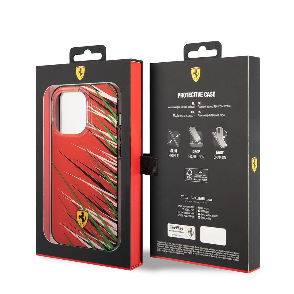 iPhone 14 Pro Max Kılıf Ferrari Orjinal Lisanslı Baskı Logolu Çimen Desenli Kılıf