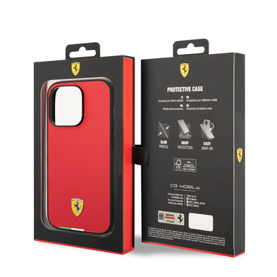 Apple iPhone 14 Pro Max Kılıf Ferrari Orjinal Lisanslı PU Deri İtalyan Bayrak Dizayn Kapak Kırmızı