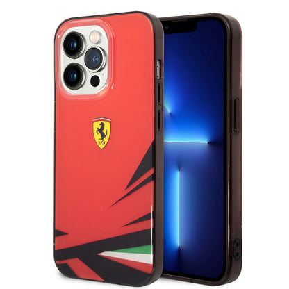 iPhone 14 Pro Max Kılıf Ferrari Sarı İtalyan Bayrak Baskılı Dizayn Kılıf