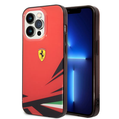 Apple iPhone 14 Pro Max Kılıf Ferrari Sarı İtalyan Bayrak Baskılı Dizayn Kapak Sarı