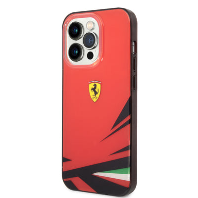 Apple iPhone 14 Pro Max Kılıf Ferrari Sarı İtalyan Bayrak Baskılı Dizayn Kapak Sarı