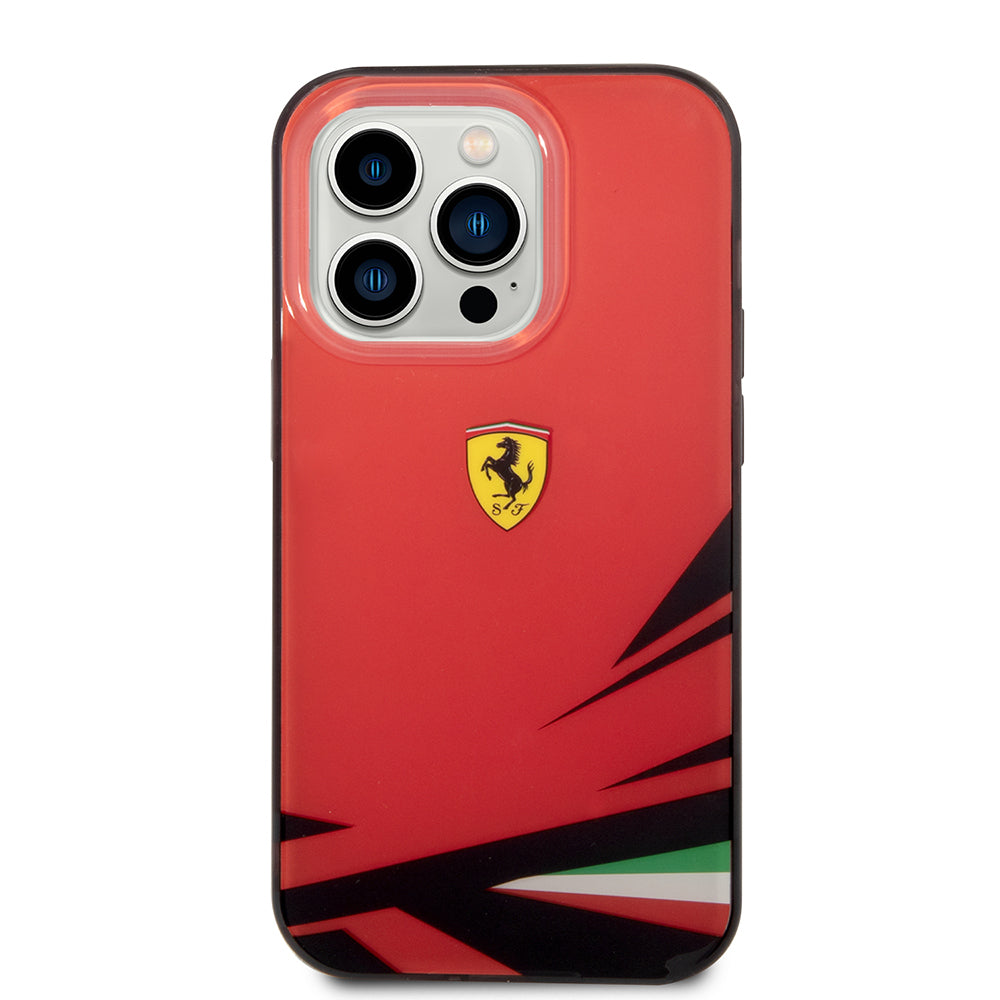 Apple iPhone 14 Pro Max Kılıf Ferrari Sarı İtalyan Bayrak Baskılı Dizayn Kapak Sarı
