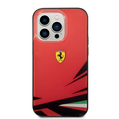 Apple iPhone 14 Pro Max Kılıf Ferrari Sarı İtalyan Bayrak Baskılı Dizayn Kapak Sarı