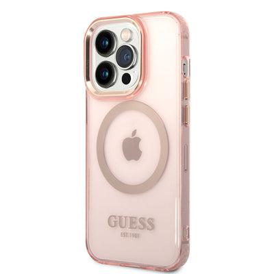 Apple iPhone 14 Pro Max Kılıf GUESS Magsafe Şarj Özellikli Airbagli Dizayn Kapak Yeşil