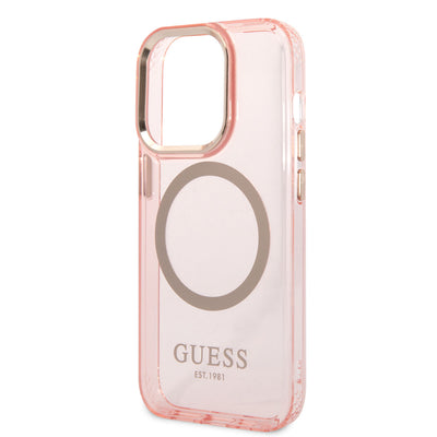 Apple iPhone 14 Pro Max Kılıf GUESS Magsafe Şarj Özellikli Airbagli Dizayn Kapak Yeşil