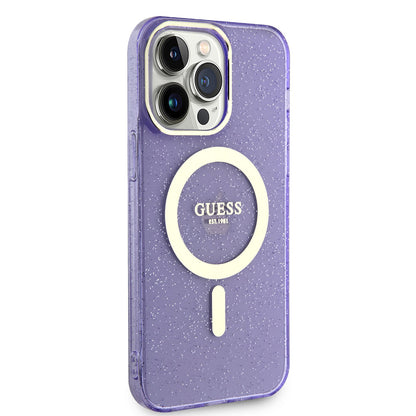 iPhone 14 Pro Max Kılıf GUESS M-safe Şarj Özellikli Glitter Kılıf