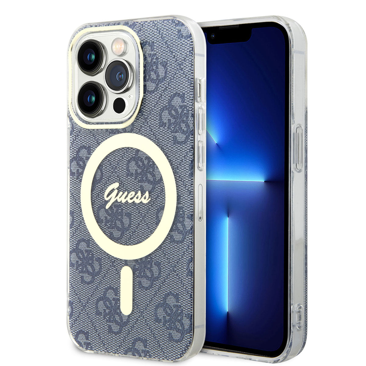 Apple iPhone 14 Pro Max Kılıf GUESS Magsafe Şarj Özellikli Kapak Mavi