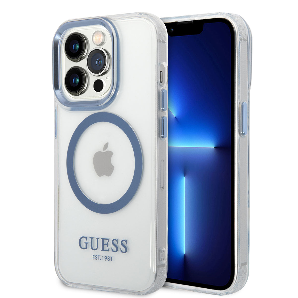 iPhone 14 Pro Max Kılıf GUESS M-safe Şarj Özellikli Metal Kamera Çerçeveli Kılıf