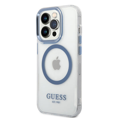 iPhone 14 Pro Max Kılıf GUESS M-safe Şarj Özellikli Metal Kamera Çerçeveli Kılıf