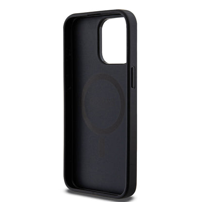 iPhone 14 Pro Max Kılıf Guess M-safe Şarj Özellikli PU Deri Desenli Metal Plaka Logolu Kılıf