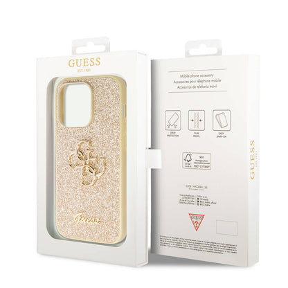 iPhone 14 Pro Max Kılıf Guess Orjinal Lisanslı 4G Büyük Metal Logolu Glitter Kılıf