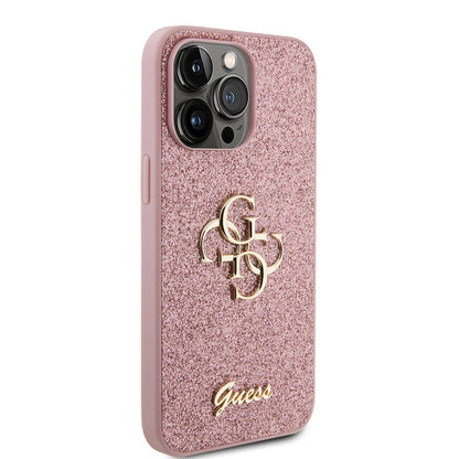 iPhone 14 Pro Max Kılıf Guess Orjinal Lisanslı 4G Büyük Metal Logolu Glitter Kılıf