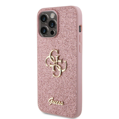 iPhone 14 Pro Max Kılıf Guess Orjinal Lisanslı 4G Büyük Metal Logolu Glitter Kılıf