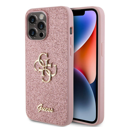 iPhone 14 Pro Max Kılıf Guess Orjinal Lisanslı 4G Büyük Metal Logolu Glitter Kılıf