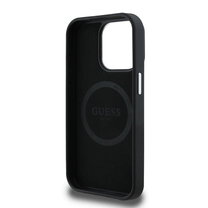 iPhone 14 Pro Max Kılıf Guess Orjinal Lisanslı M-safe Şarj Özellikli Grained Triangle Kılıf