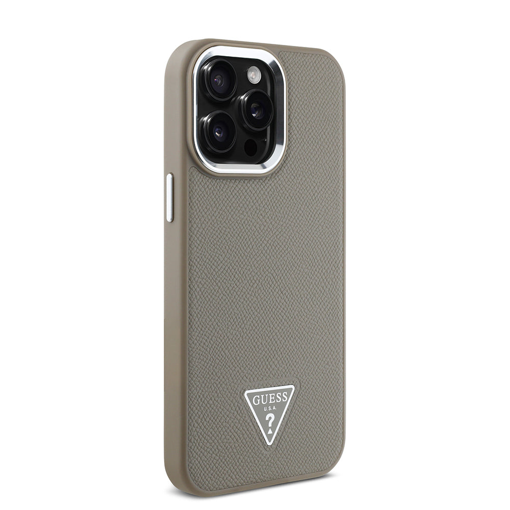 iPhone 14 Pro Max Kılıf Guess Orjinal Lisanslı M-safe Şarj Özellikli Grained Triangle Kılıf