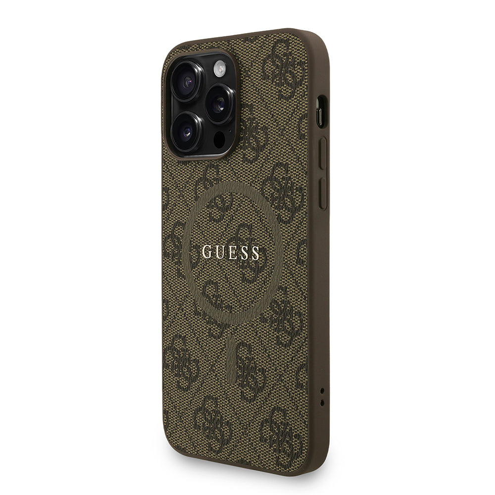 iPhone 14 Pro Max Kılıf Guess Orjinal Lisanslı M-safe Şarj Özellikli PU Deri Bilek Askı İpli Yazı Logolu Kılıf