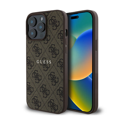Apple iPhone 14 Pro Max Kılıf Guess Orjinal Lisanslı Magsafe Şarj Özellikli 4G Desen Yazı Logolu Kapak Siyah