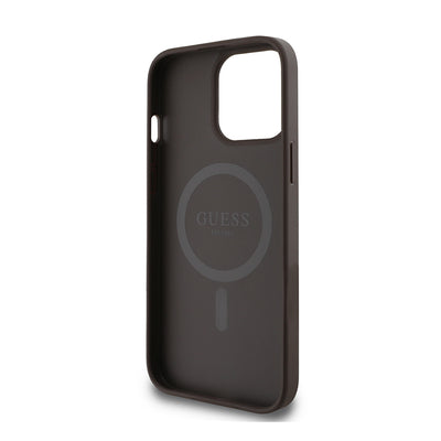 Apple iPhone 14 Pro Max Kılıf Guess Orjinal Lisanslı Magsafe Şarj Özellikli 4G Desen Yazı Logolu Kapak Pembe
