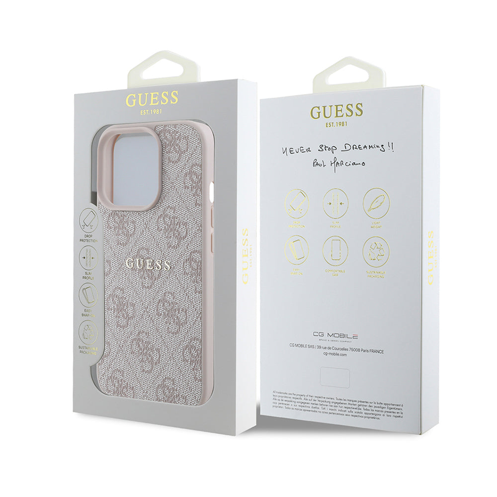 iPhone 14 Pro Max Kılıf Guess Orjinal Lisanslı M-safe Şarj Özellikli 4G Desen Yazı Logolu Kılıf