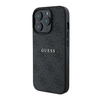 Apple iPhone 14 Pro Max Kılıf Guess Orjinal Lisanslı Magsafe Şarj Özellikli 4G Desen Yazı Logolu Kapak Siyah