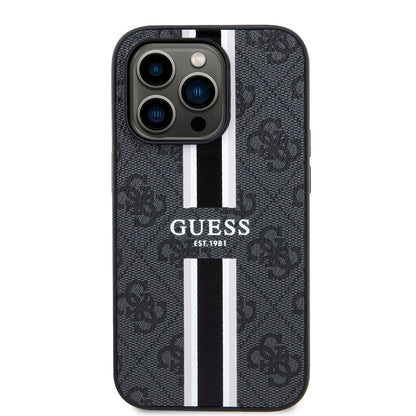 iPhone 14 Pro Max Kılıf Guess Orjinal Lisanslı M-safe Şarj Özellikli 4G Şerit Tasarımlı Printed Kılıf