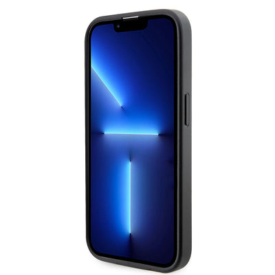 Apple iPhone 14 Pro Max Kılıf Guess Orjinal Lisanslı Magsafe Şarj Özellikli 4G Şerit Tasarımlı Printed Kapak Kahverengi