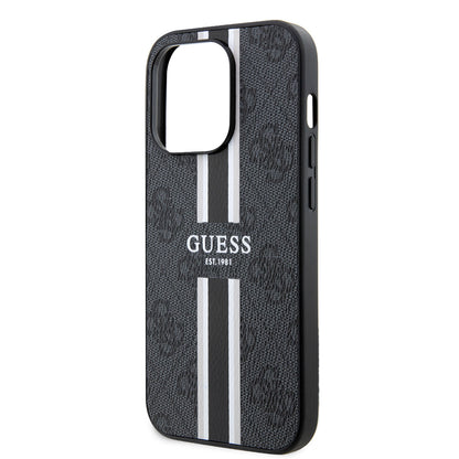 iPhone 14 Pro Max Kılıf Guess Orjinal Lisanslı M-safe Şarj Özellikli 4G Şerit Tasarımlı Printed Kılıf