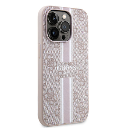 iPhone 14 Pro Max Kılıf Guess Orjinal Lisanslı M-safe Şarj Özellikli 4G Şerit Tasarımlı Printed Kılıf