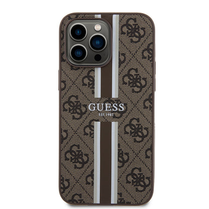 iPhone 14 Pro Max Kılıf Guess Orjinal Lisanslı M-safe Şarj Özellikli 4G Şerit Tasarımlı Printed Kılıf